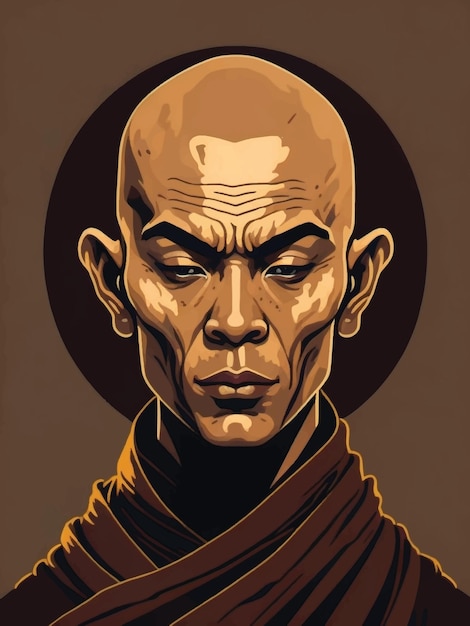 monk vector illustration white background