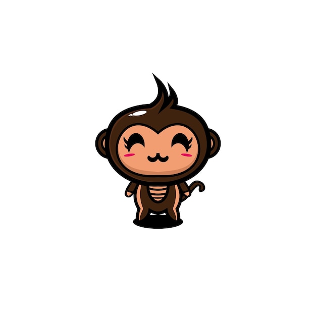 Monkey art cute cartoon expression design illustration