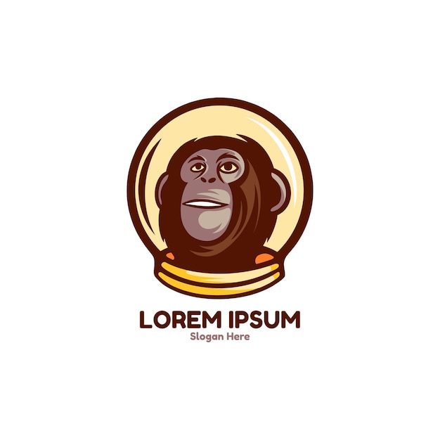 Monkey astronaut character logo