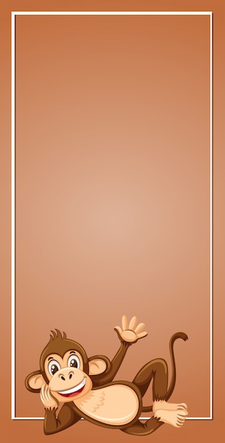 Vector monkey on border template