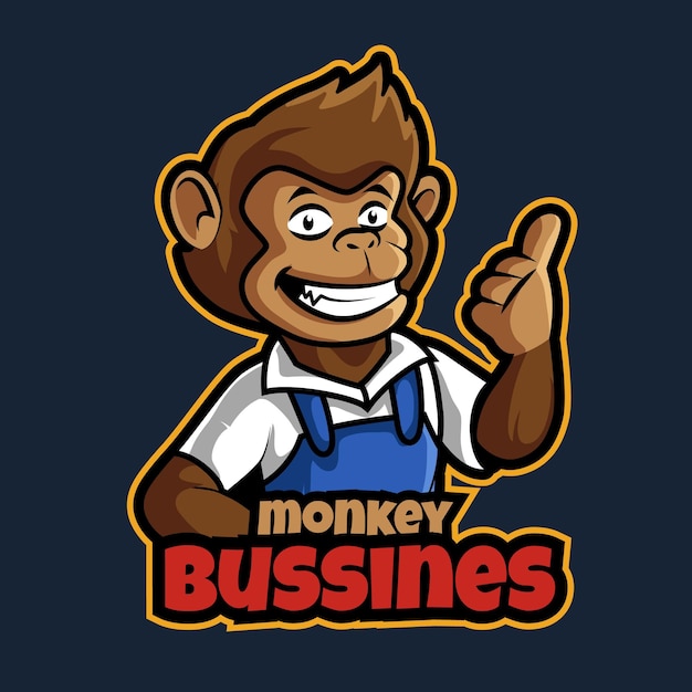 Monkey business mascot logo vector