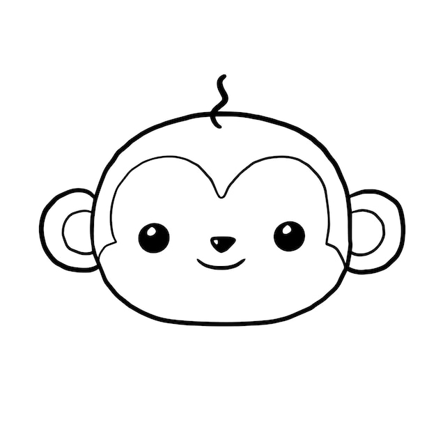 monkey cartoon animal cute kawaii doodle coloring page drawing