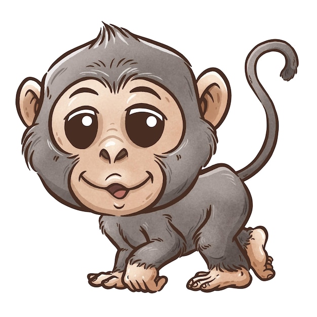 A monkey cartoon character that is smiling