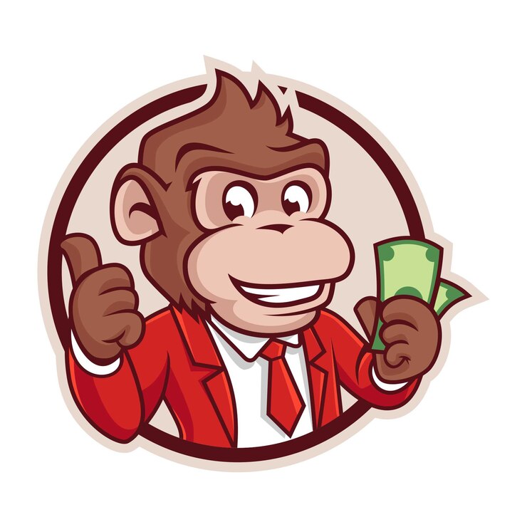 Vector monkey cash badge-versie