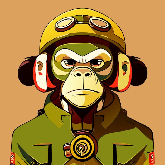 Vector monkey character cyberpunk vector illustration cartoon