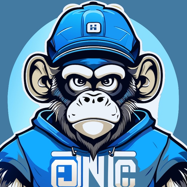 Monkey character cyberpunk vector illustration cartoon