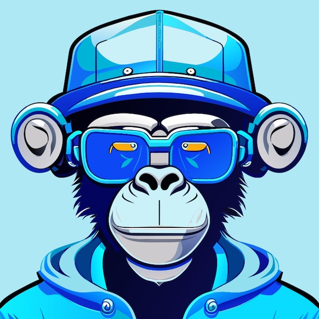 Vector monkey character cyberpunk vector illustration cartoon