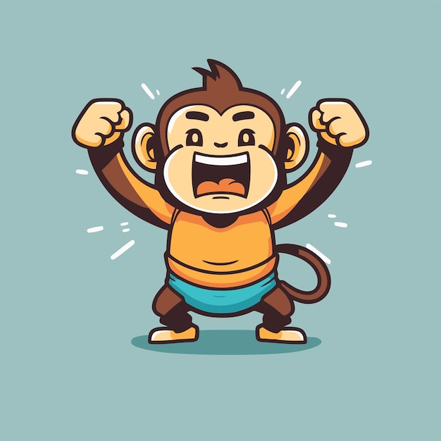 Vector monkey chimpanzee cartoon character logo mascot design for business branding