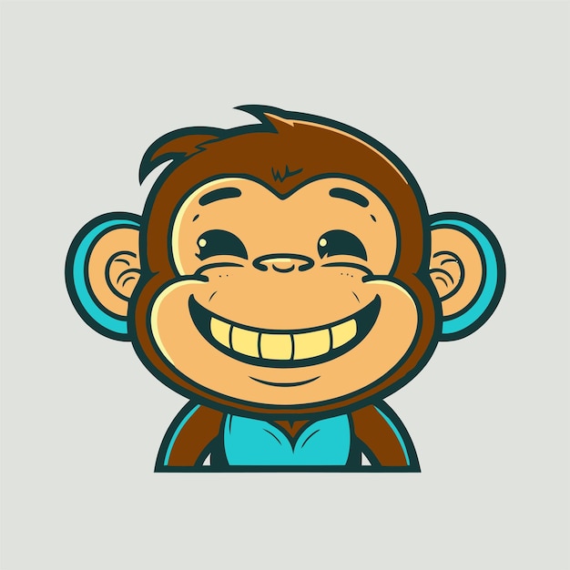 Monkey chimpanzee cartoon character logo mascot design for business branding