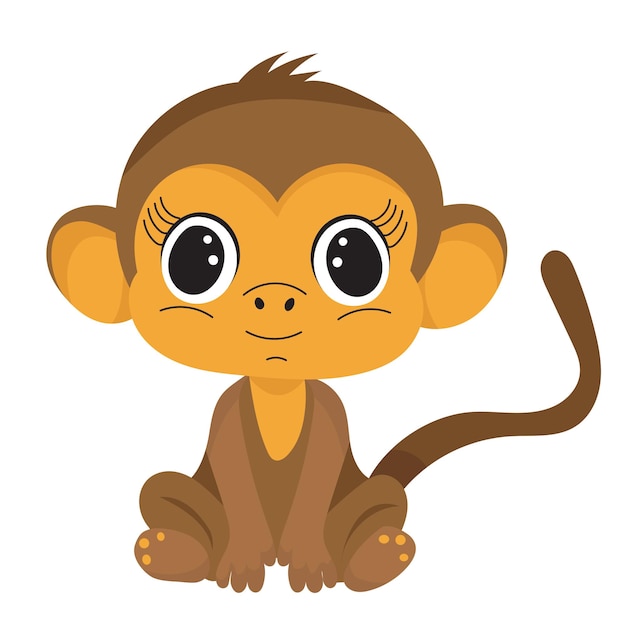 Monkey coloring book for kids isolated vector