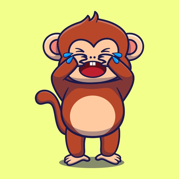 monkey cry cute cartoon vector animal illustration