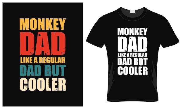 Monkey dad lover father's day vintage tshirt design