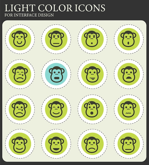 Monkey emotions simply icons