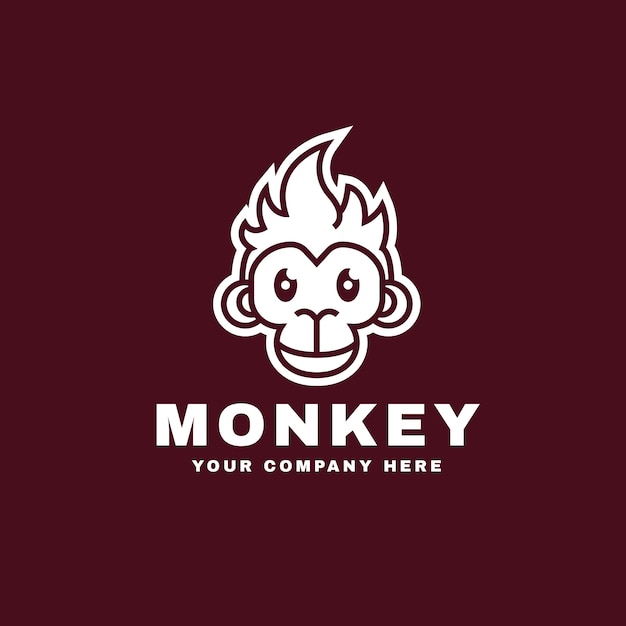 猿の顔のロゴデザイン