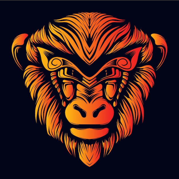 Monkey face smile artwork illustration