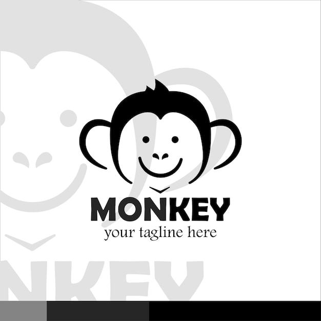 Monkey face vector logo design premium vector