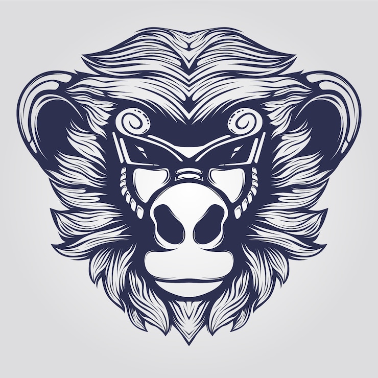 Vector monkey face 
