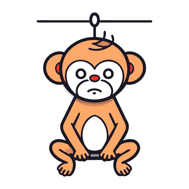 Vector monkey flat icon vector illustration of monkey on white background