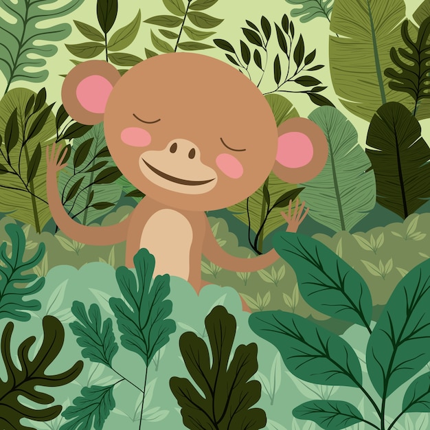 monkey in the forest scene 