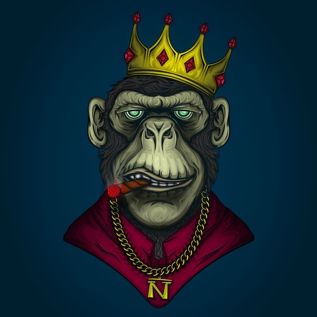 Vector monkey gangster illustration
