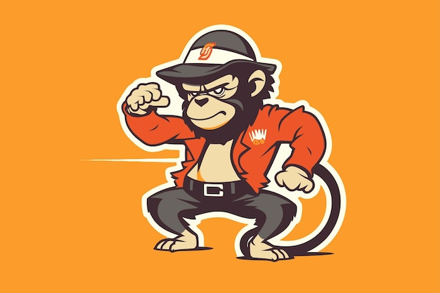 Monkey gangster mascot logo vector illustration Mascot design template