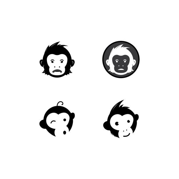 Monkey geek monkey vector logo design