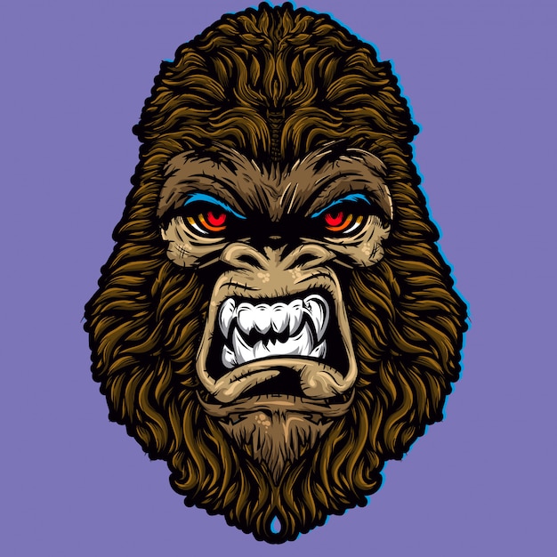 Vector monkey gorilla angry face