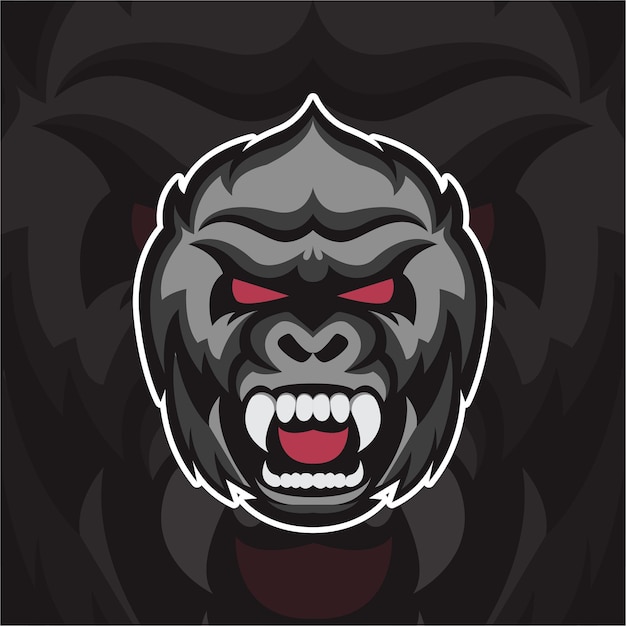 Vettore logo della mascotte del gioco di esportazione di monkey gorilla