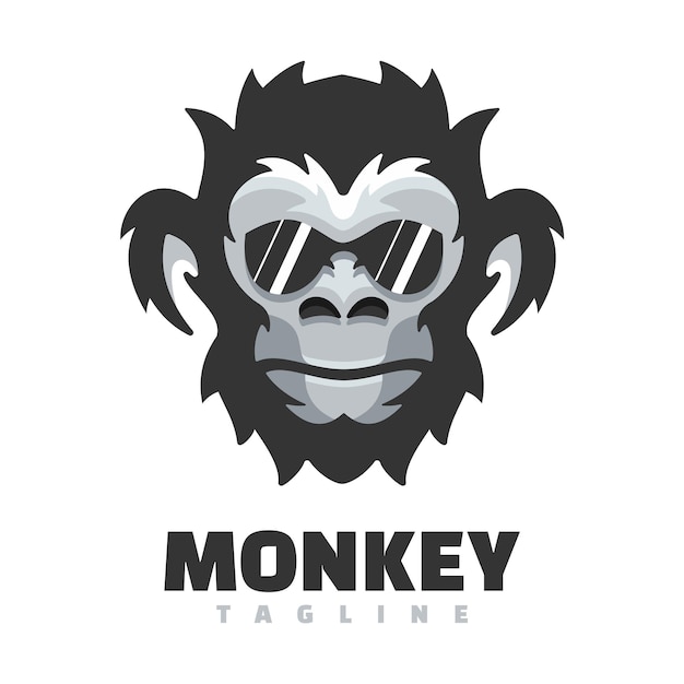 Monkey head character mascot logo