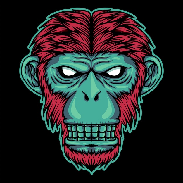 Monkey head illustration