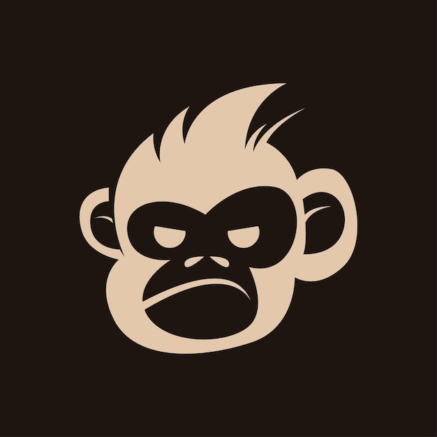 Testa di scimmia logo design concept vector primate head logo design