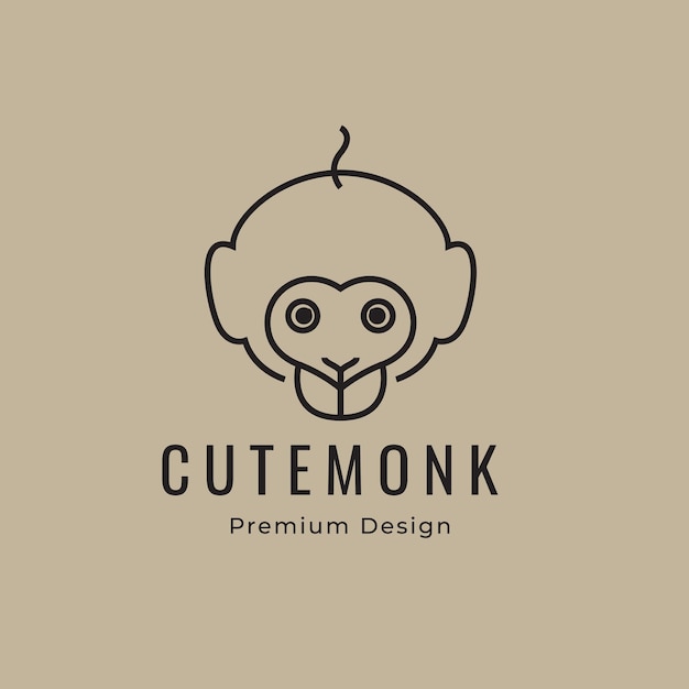 Monkey head logo design vector graphic illustration