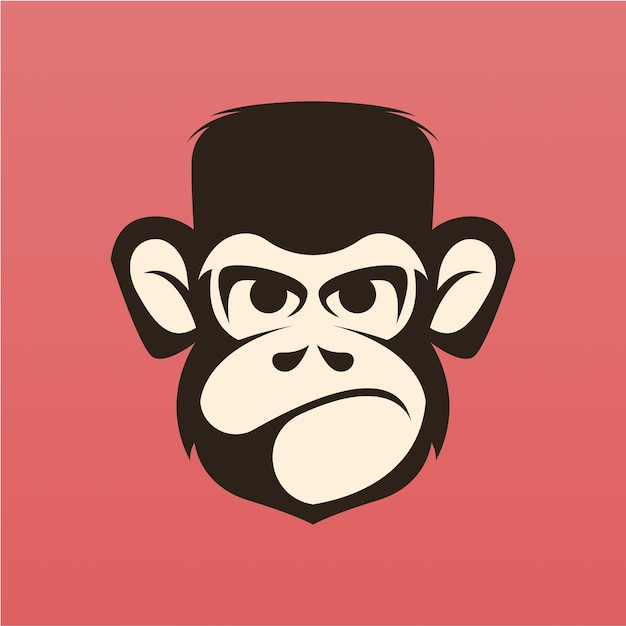 Monkey head logo design vector