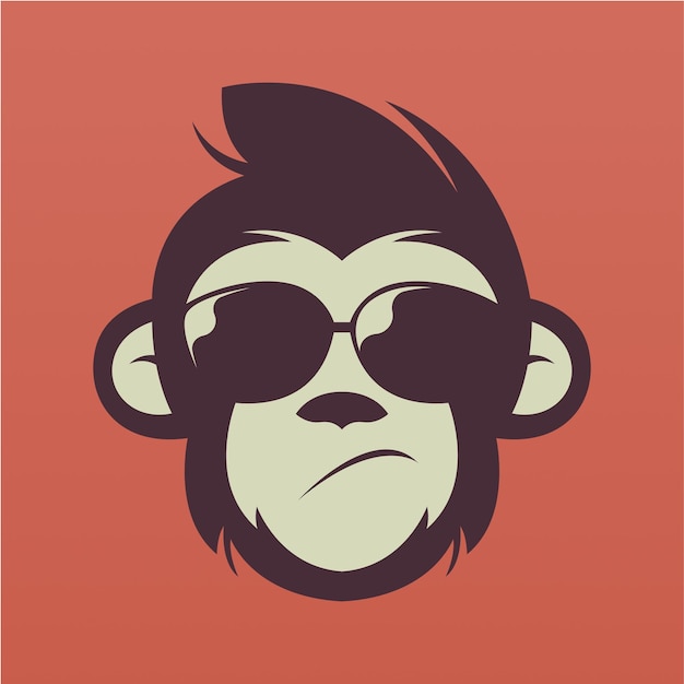 Monkey head logo design vector