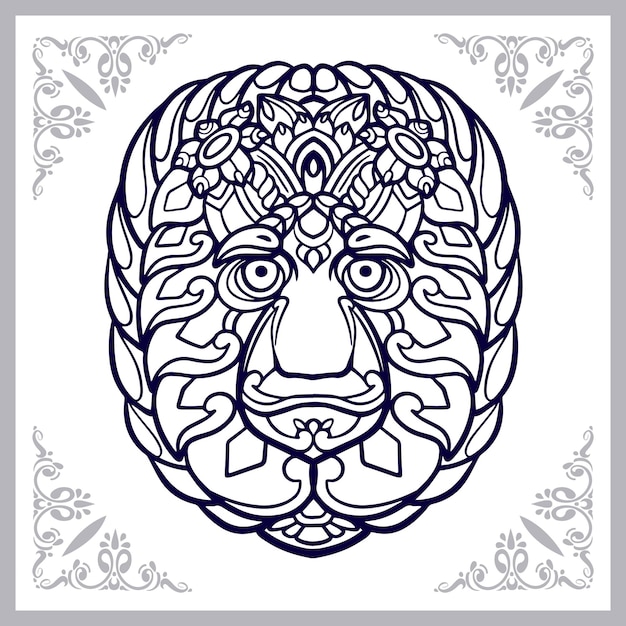 Monkey head mandala arts isolated on white background