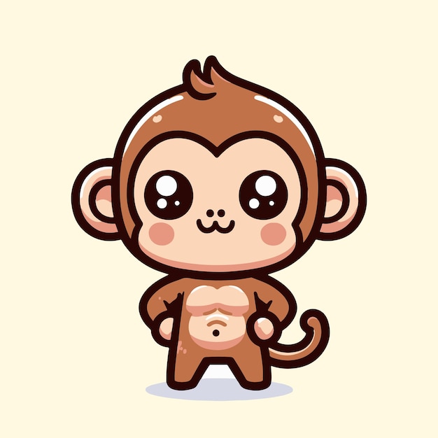 Monkey illustration cute