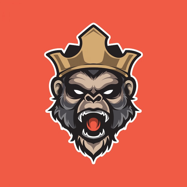 Monkey king head e sport-logo, sjabloon