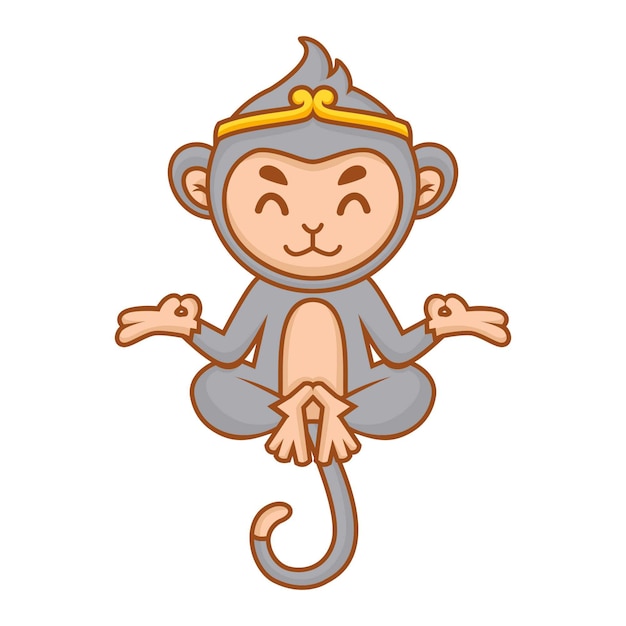 Vector monkey king yoga