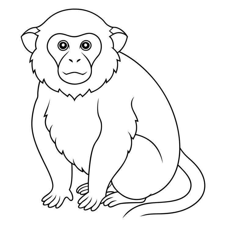 Vector monkey lijn kunst vector
