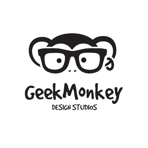 Monkey logo, chimp logo template.