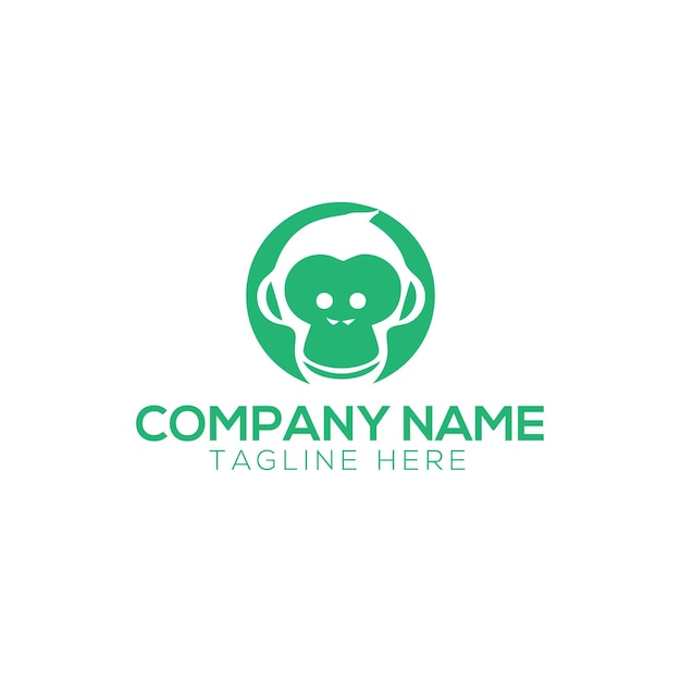 Vettore l'icona del design del logo della scimmia