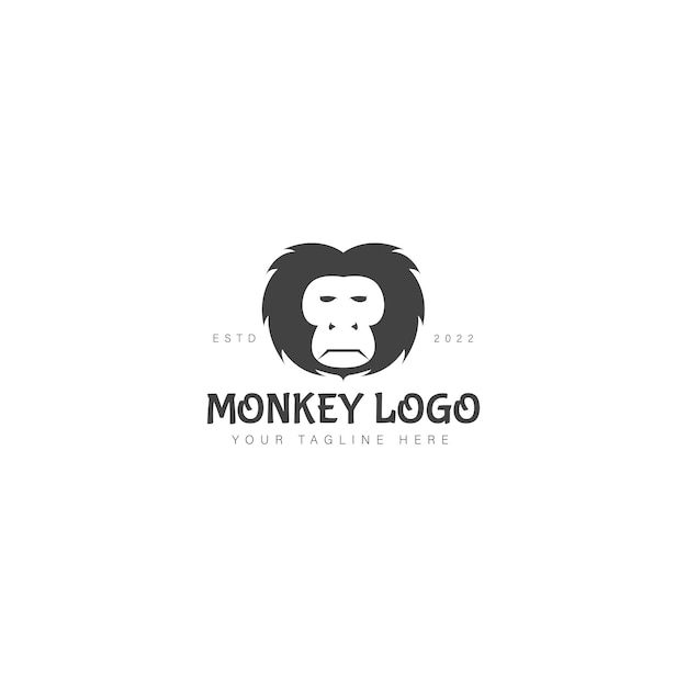 Monkey logo design illustration icon