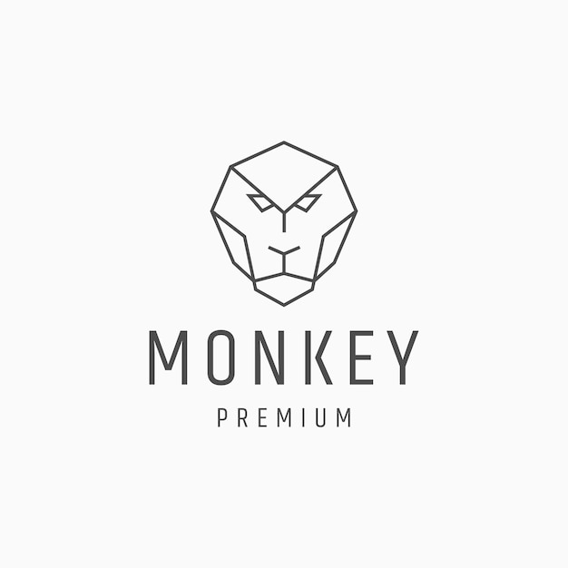 猿のロゴアイコンデザインテンプレート