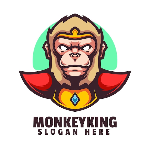 Vector monkey-logo met de titel 'monkey king'