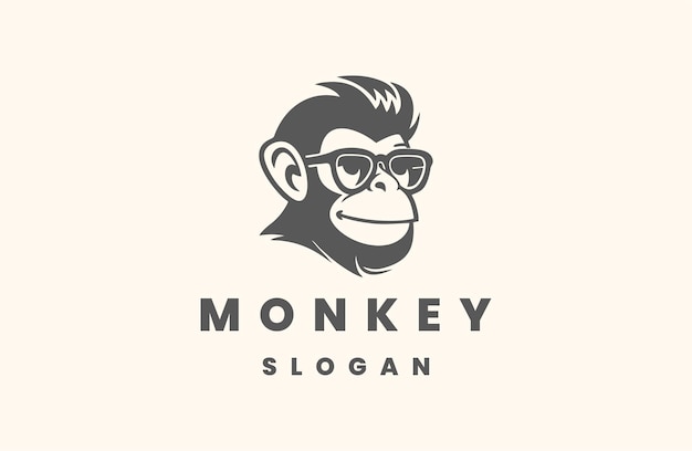 Monkey logo ontwerp icoon vector sjabloon