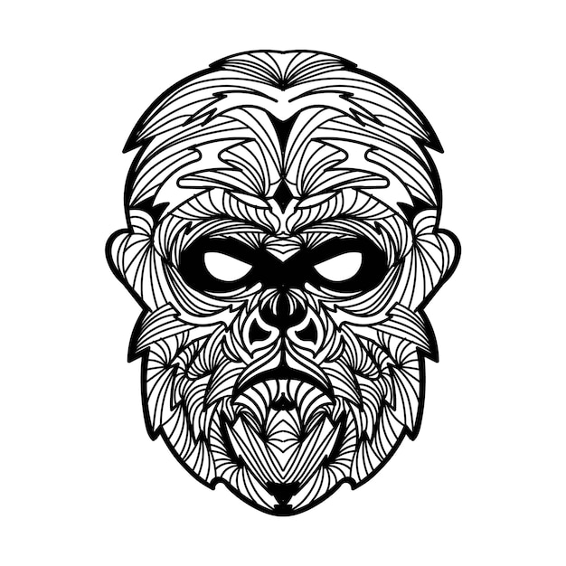 Monkey mandala vector illustration