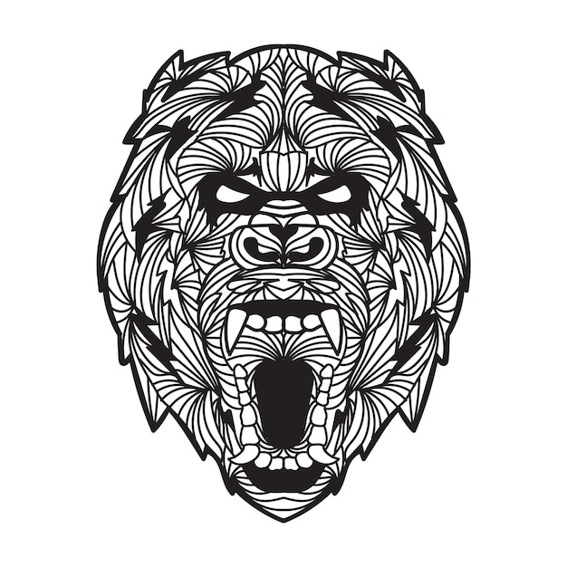 Monkey mandala vector illustration