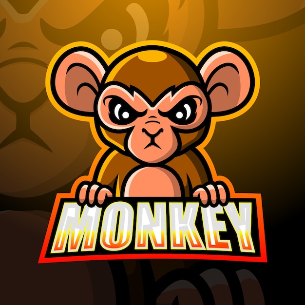 Vector monkey mascot esport illustration