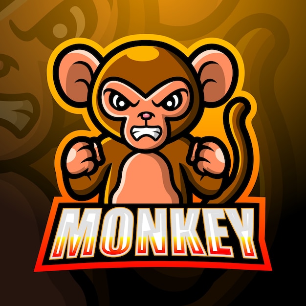 Vector monkey mascot esport illustration