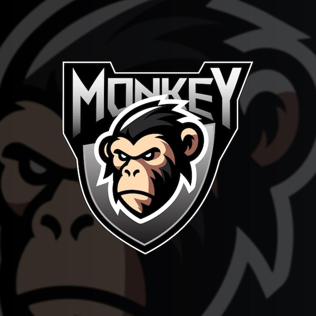 Monkey mascot gaming logo